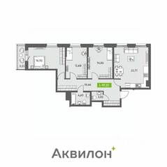 ЖК «Аквилон ZALIVE», планировка 3-комнатной квартиры, 97.22 м²