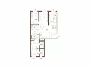ЖК «Сампсониевский, 32», планировка 3-комнатной квартиры, 97.45 м²