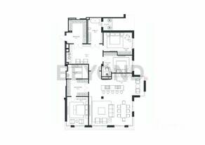 ЖК «Villa Marina», планировка 3-комнатной квартиры, 206.80 м²