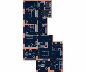 ЖК «ERA», планировка 5-комнатной квартиры, 131.20 м²