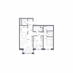 ЖК «Большой 67», планировка 2-комнатной квартиры, 82.31 м²