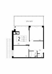 МЖК «Сказка», планировка 2-комнатной квартиры, 69.20 м²