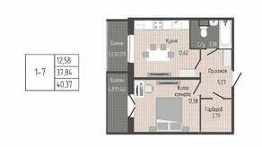 ЖК «Sertolovo Park», планировка 1-комнатной квартиры, 40.37 м²