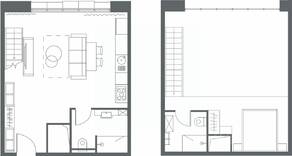 Апарт-комплекс «YE'S Primorsky», планировка 2-комнатной квартиры, 59.01 м²