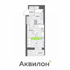 ЖК «Аквилон All in 3.0», планировка студии, 25.76 м²