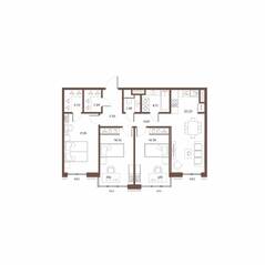 ЖК «Большой 67», планировка 3-комнатной квартиры, 87.23 м²