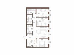 ЖК «Сампсониевский, 32», планировка 3-комнатной квартиры, 82.80 м²