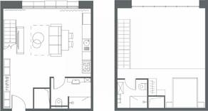 Апарт-комплекс «YE'S Primorsky», планировка 2-комнатной квартиры, 60.78 м²