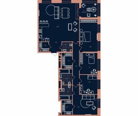 ЖК «ERA», планировка 5-комнатной квартиры, 163.30 м²
