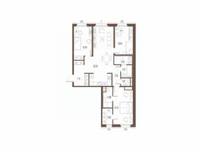 ЖК «Сампсониевский, 32», планировка 3-комнатной квартиры, 98.74 м²