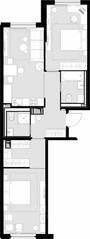 ЖК «Дом Malevich», планировка 2-комнатной квартиры, 70.70 м²