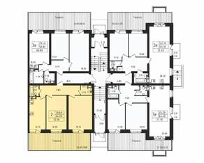 МЖК «Итальянский квартал», планировка 2-комнатной квартиры, 72.00 м²