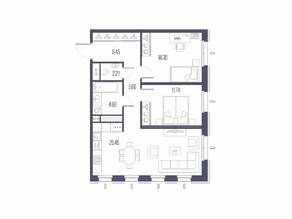 ЖК «Сампсониевский, 32», планировка 2-комнатной квартиры, 69.81 м²