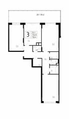 МЖК «Сказка», планировка 3-комнатной квартиры, 112.40 м²