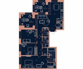 ЖК «ERA», планировка 4-комнатной квартиры, 107.10 м²