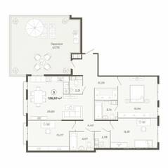 ЖК «Наследие», планировка 3-комнатной квартиры, 126.30 м²
