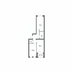 ЖК «Наука», планировка 2-комнатной квартиры, 67.12 м²