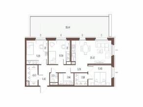 ЖК «Сампсониевский, 32», планировка 3-комнатной квартиры, 78.91 м²