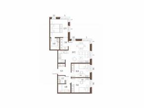 ЖК «Сампсониевский, 32», планировка 3-комнатной квартиры, 84.04 м²
