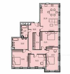 ЖК «Manhattan», планировка 4-комнатной квартиры, 159.30 м²