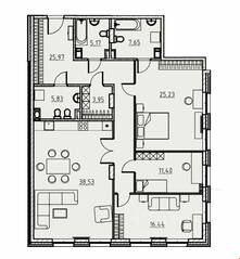 ЖК «Manhattan», планировка 3-комнатной квартиры, 140.10 м²