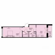 ЖК «ID Кудрово», планировка 1-комнатной квартиры, 38.82 м²