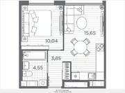 ЖК «Plus Пулковский», планировка 1-комнатной квартиры, 34.09 м²
