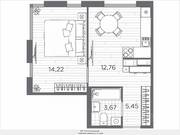 ЖК «Plus Пулковский», планировка 1-комнатной квартиры, 36.10 м²