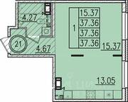 МЖК «Образцовый квартал 13», планировка 1-комнатной квартиры, 37.36 м²