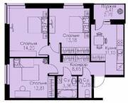 ЖК «ID Кудрово», планировка 3-комнатной квартиры, 67.29 м²