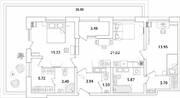 ЖК «БелАрт», планировка 2-комнатной квартиры, 83.95 м²