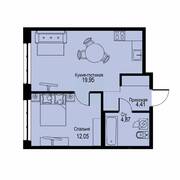 ЖК «ID Кудрово», планировка 1-комнатной квартиры, 41.28 м²