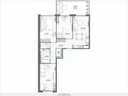 ЖК «Plus Пулковский», планировка 3-комнатной квартиры, 84.02 м²