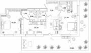 ЖК «БелАрт», планировка 2-комнатной квартиры, 100.25 м²