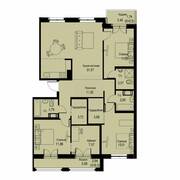 ЖК «ID Кудрово», планировка 4-комнатной квартиры, 110.17 м²
