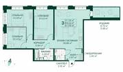 ЖК «Magnifika», планировка 3-комнатной квартиры, 87.50 м²