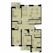 ЖК «ID Кудрово», планировка 4-комнатной квартиры, 104.22 м²
