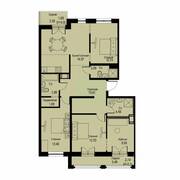 ЖК «ID Кудрово», планировка 4-комнатной квартиры, 98.24 м²