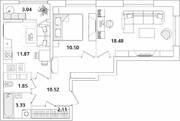ЖК «БелАрт», планировка 2-комнатной квартиры, 60.18 м²