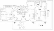 ЖК «БелАрт», планировка 2-комнатной квартиры, 100.07 м²
