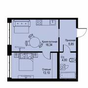 ЖК «ID Кудрово», планировка 1-комнатной квартиры, 40.09 м²