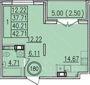 МЖК «Образцовый квартал 13», планировка 1-комнатной квартиры, 37.71 м²
