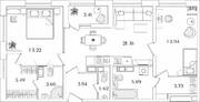 ЖК «БелАрт», планировка 2-комнатной квартиры, 76.36 м²