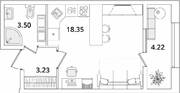 ЖК «БелАрт», планировка студии, 27.19 м²