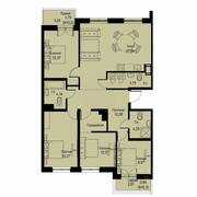 ЖК «ID Кудрово», планировка 4-комнатной квартиры, 101.98 м²