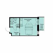 ЖК «ID Кудрово», планировка студии, 25.40 м²