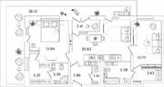 ЖК «БелАрт», планировка 2-комнатной квартиры, 82.43 м²