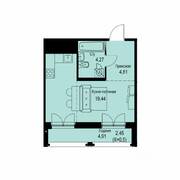 ЖК «ID Кудрово», планировка студии, 30.97 м²
