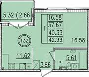 МЖК «Образцовый квартал 13», планировка 1-комнатной квартиры, 37.67 м²