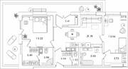 ЖК «БелАрт», планировка 2-комнатной квартиры, 84.20 м²